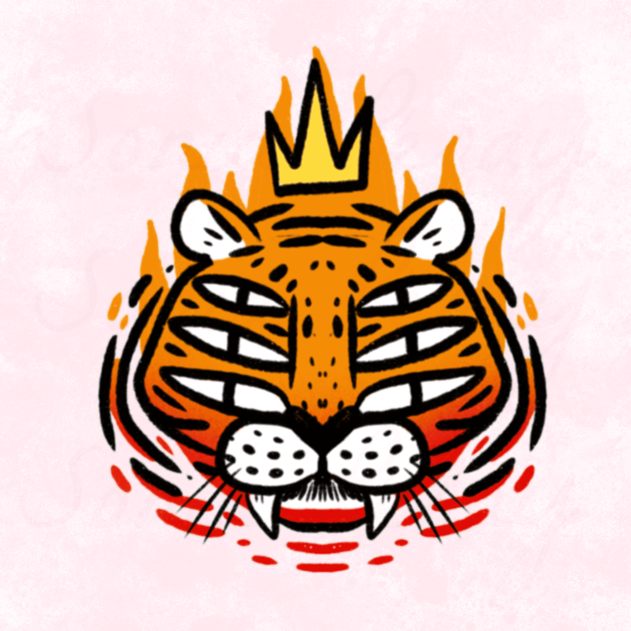 flash tattoo couleur tigre avec plusieurs yeux